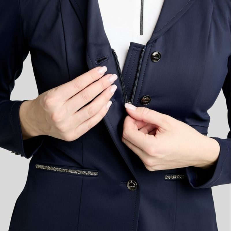 Veste de concours MoKelly Softshell Gun Metal Crystals Bleu Marine