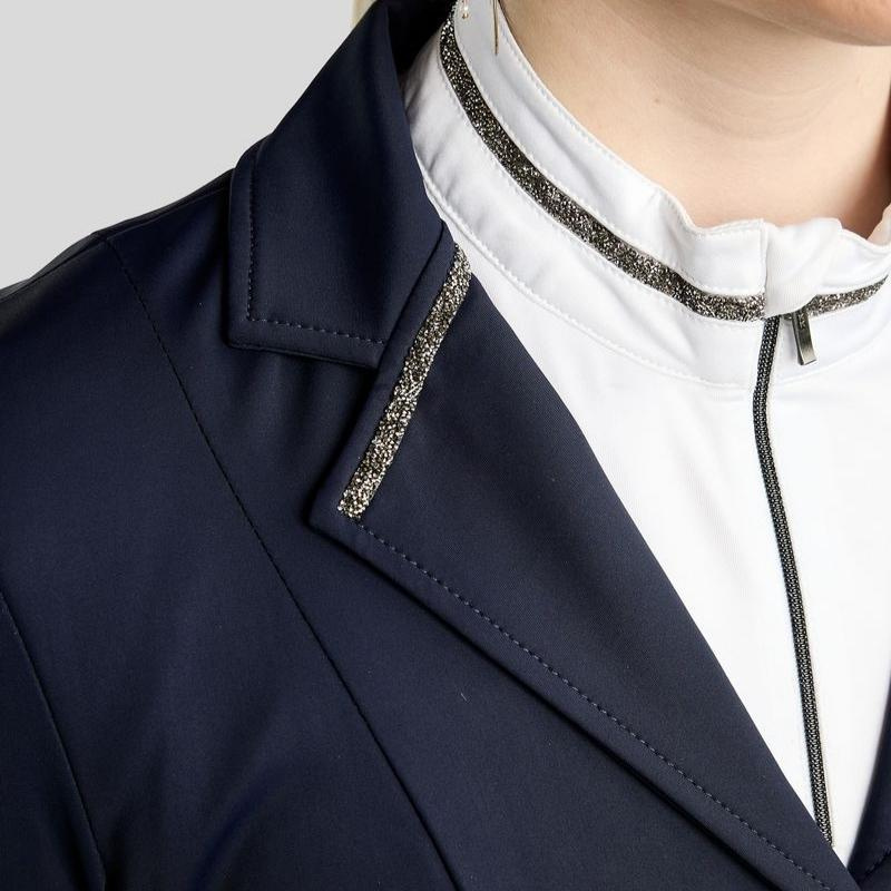 Veste de concours MoKelly Softshell Gun Metal Crystals Bleu Marine