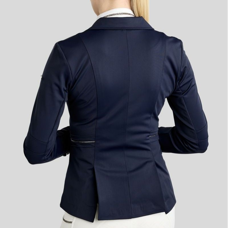 Veste de concours MoKelly Softshell Gun Metal Crystals Bleu Marine