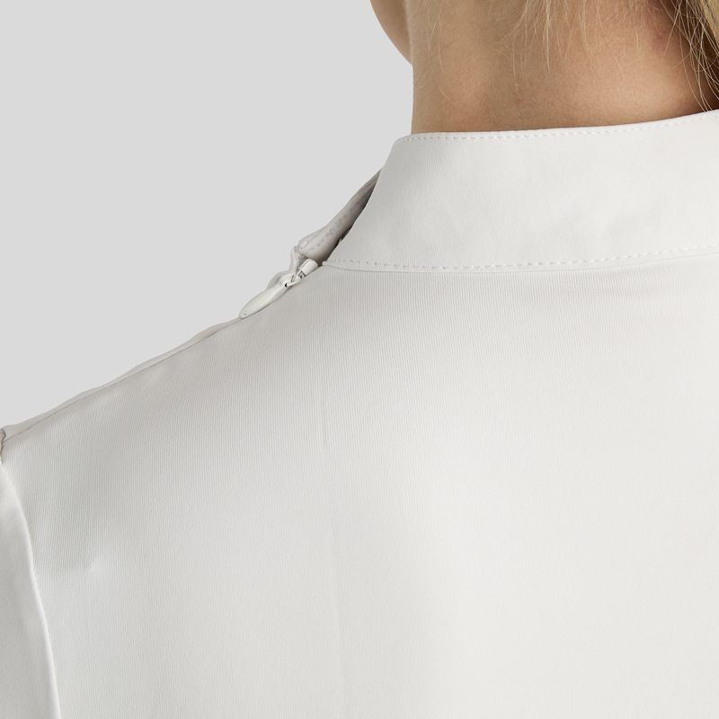 Haut de concours MoMina Short Sleeve Gun Metal Crystals Blanc