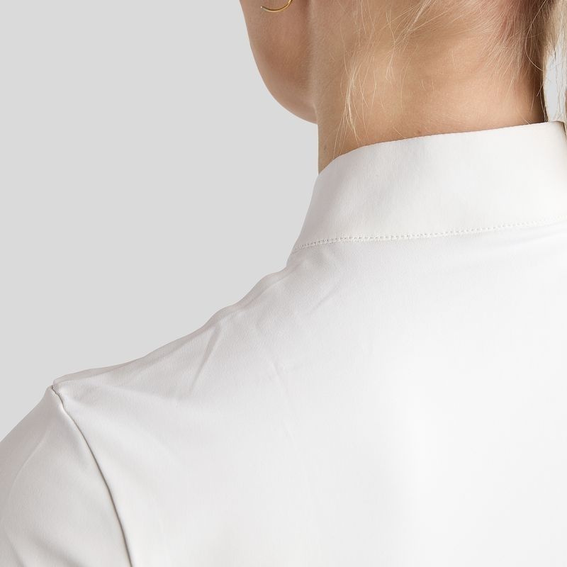 Haut de concours MoMaddy Short Sleeve Gun Metal Crystals Blanc
