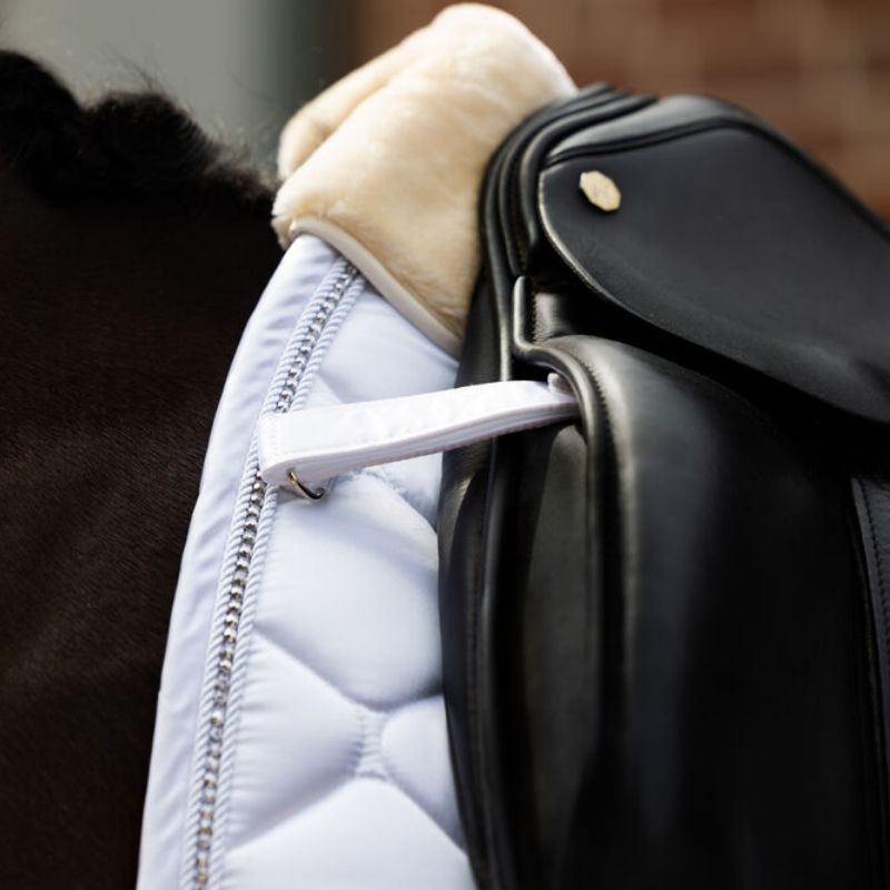 Tapis de selle dressage Satin Crystal Blanc