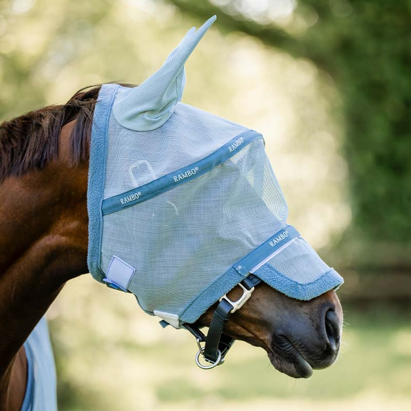 Bonnet anti-mouches Rambo Bleu clair/Bleu/Argent