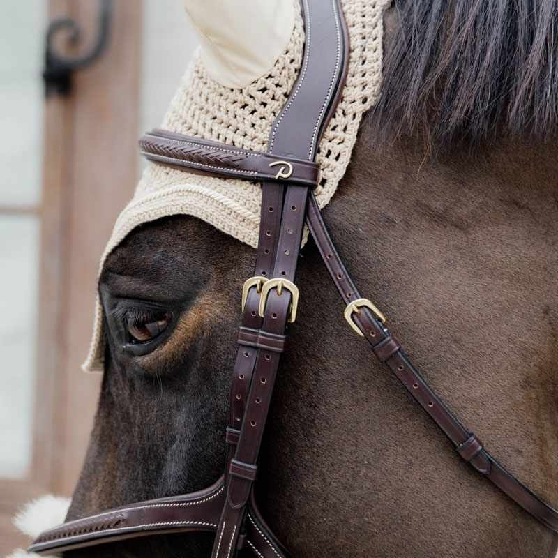 Bridon à Muserolle Croisée Plaited Dyon Collection Marron
