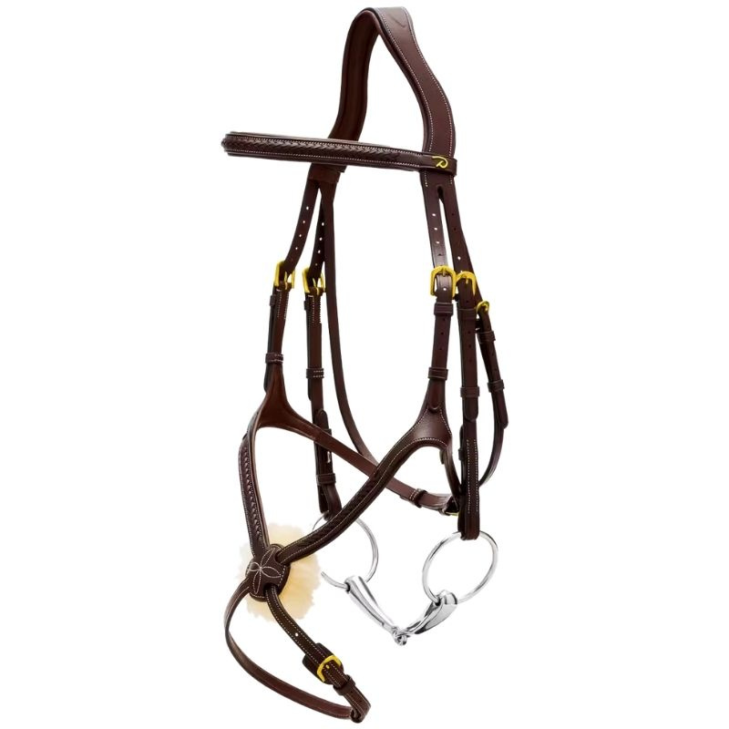 Bridon à Muserolle Croisée Plaited Dyon Collection Marron