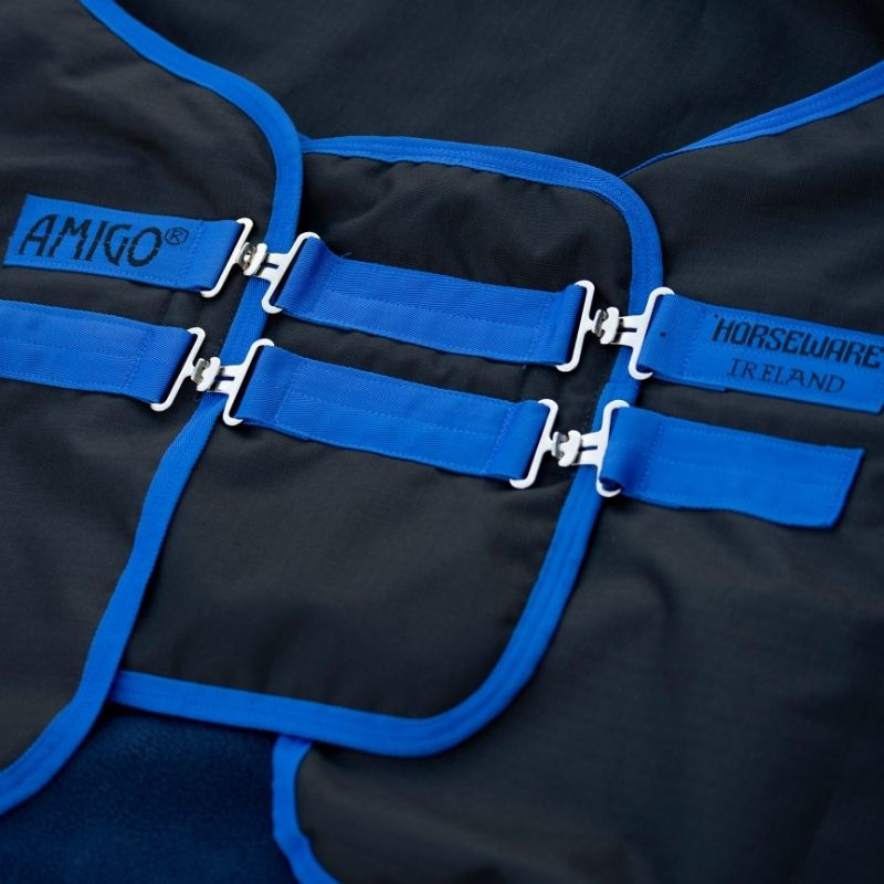 Rallonge de poitrail Amigo Ripstop Straight Front 900D Noir/Bleu