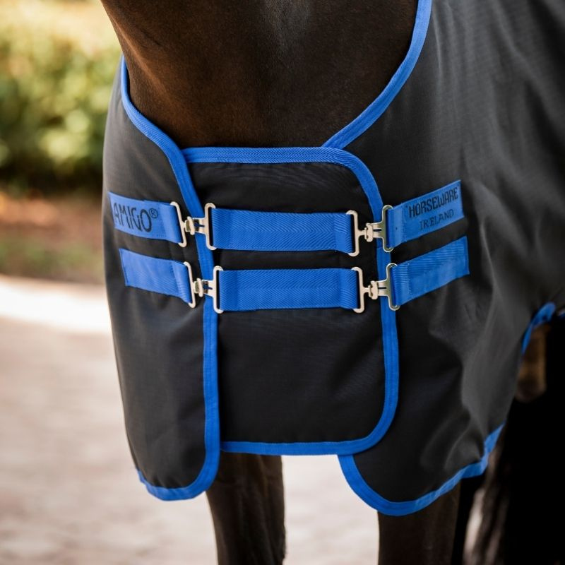 Rallonge de poitrail Amigo Ripstop Straight Front 900D Noir/Bleu