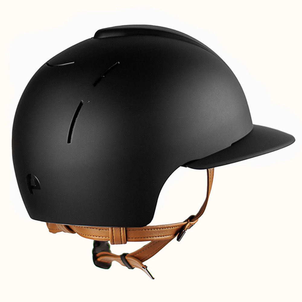 Casque d'équitation Cromo Smart Polo Matt Beige Chinstrap Noir