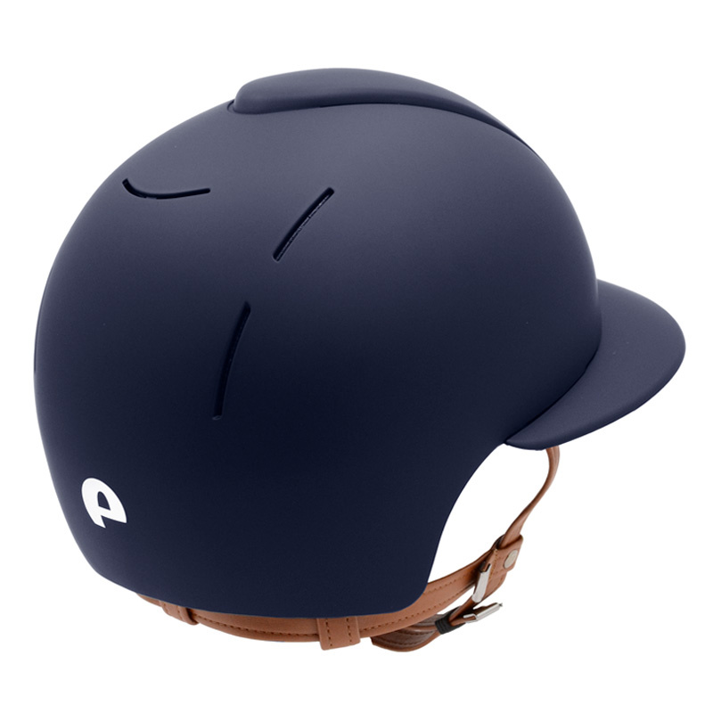 Casque d'équitation Cromo Smart Polo Matt Beige Chinstrap Bleu Marine