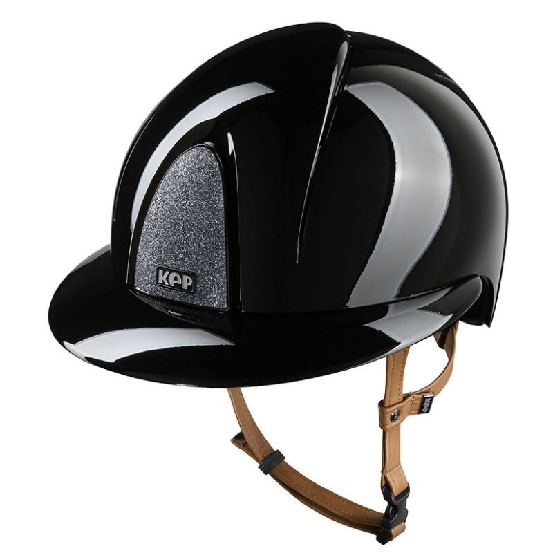 Casque d'équitation Smart Nova Metal Polish Polo Star Beige Strap Noir/Argent