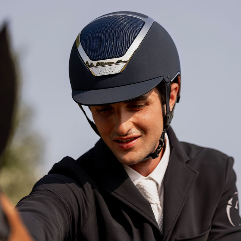 Casque d'équitation Dogma Chrome Bleu marine/Argent