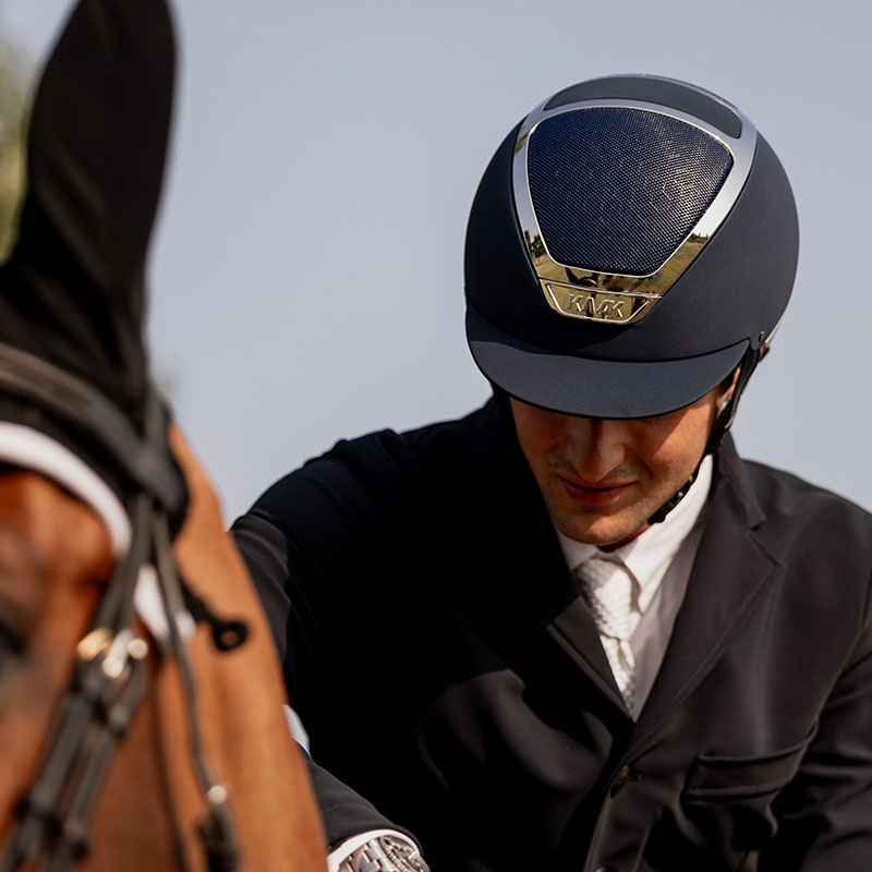 Casque d'équitation Dogma Chrome Bleu marine/Argent