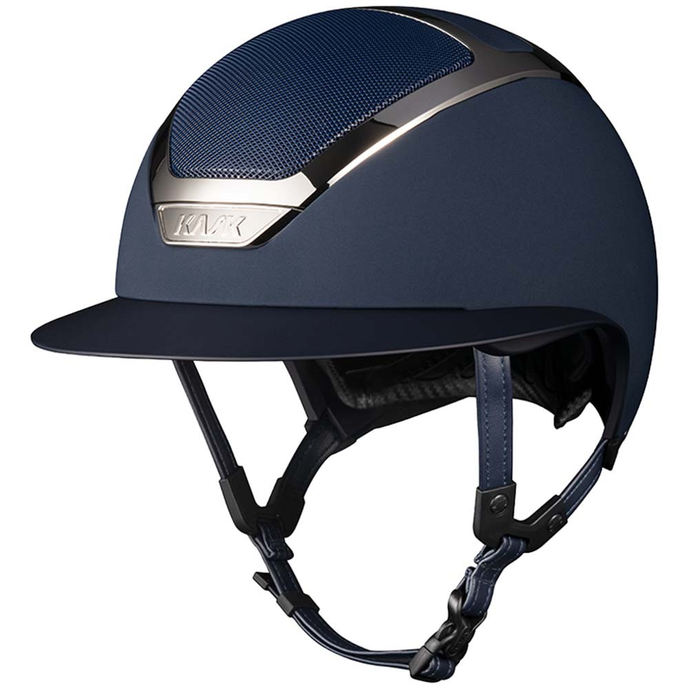 Casque d'équitation Star Lady Chrome Bleu marine/Argent