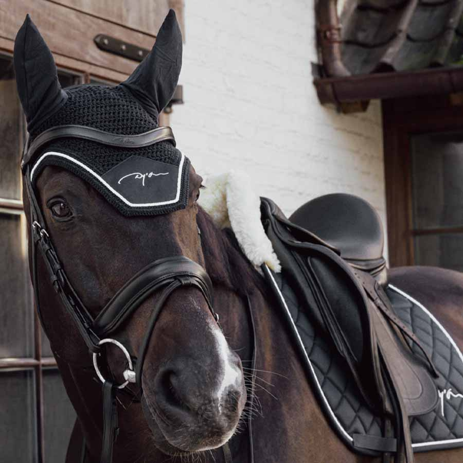 Tapis de selle dressage Skin Friendly Vegan Sheepskin Noir