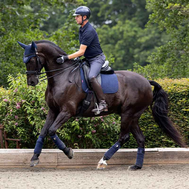 Tapis de selle dressage Suede Square Bleu Marine