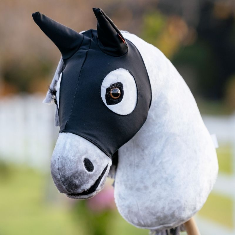 Bonnet calmant pour cheval-bâton Stay Calm Noir