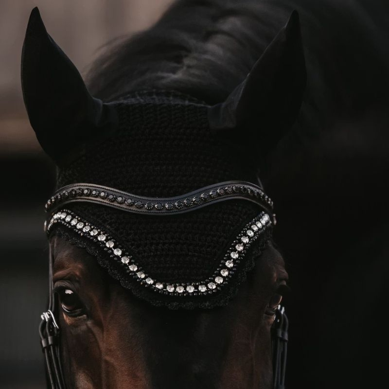 Frontal V-form Black Swarovski New English Collection Noir