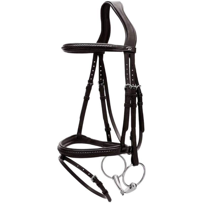 Bridon Muserolle combinée Plaited New English Collection Noir
