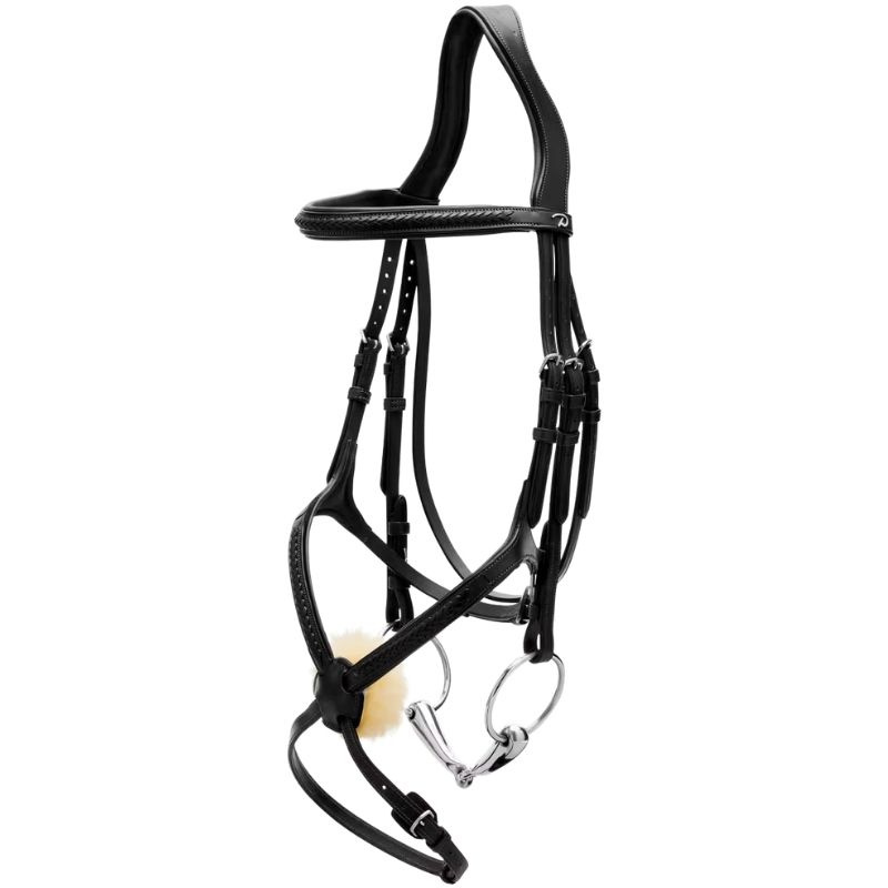 Bridon Muserolle croisée Plaited New English Collection Noir