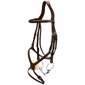Bridon Muserolle croisée Plaited New English Collection Marron Bridon Muserolle croisée Plaited New English Collection Marron
