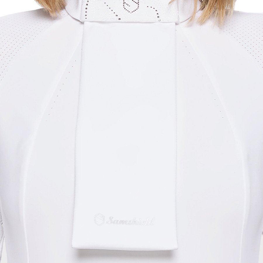 Plastron Crystal Leaf Frena Blanc/Light Chrome