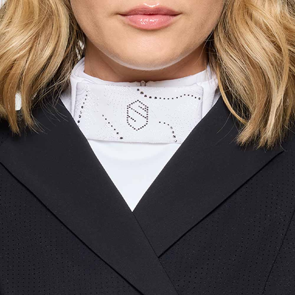 Plastron Crystal Leaf Frena Blanc/Light Chrome