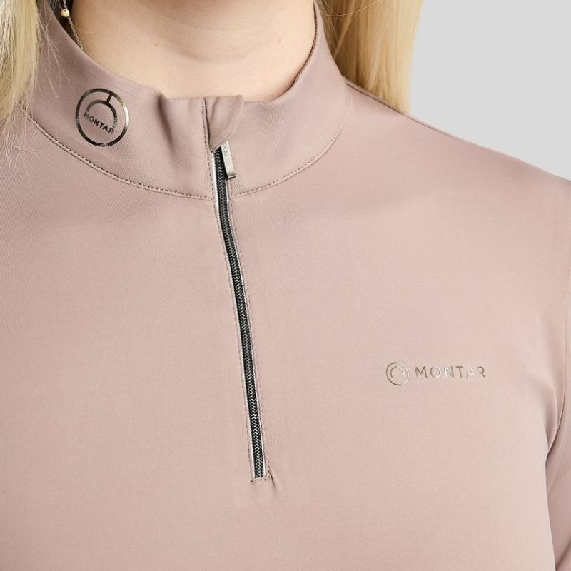 Haut d’entraînement MoMegan Polo Long Sleeve Pearl Grey