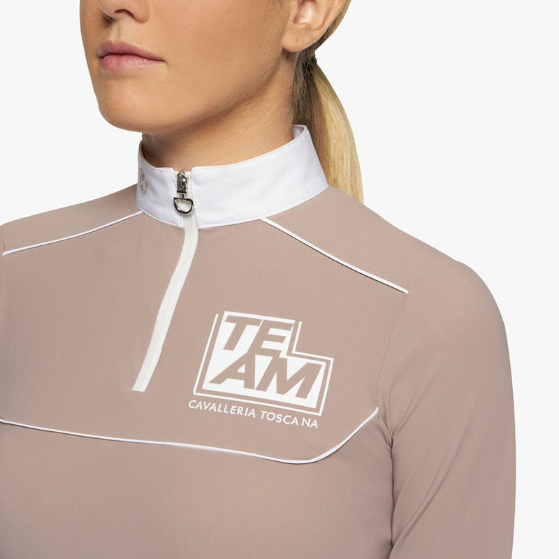 Maillot de compétition Junior Team Daytona Jersey Zip Polo Beige