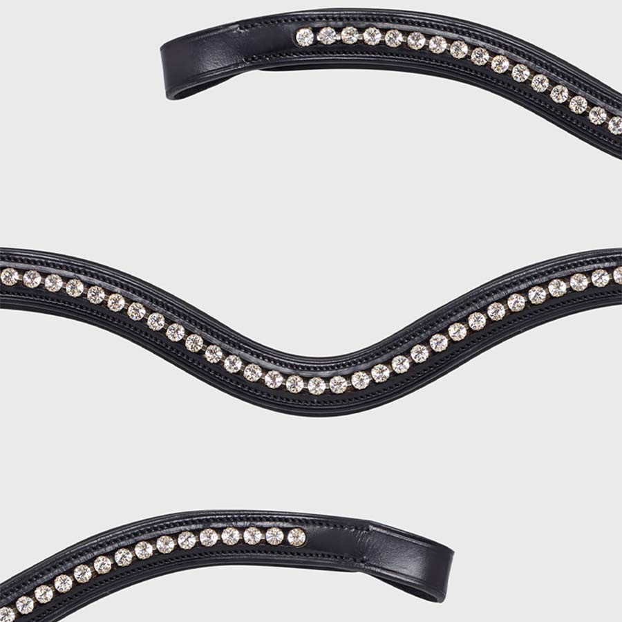 Frontaux en strass en forme de U noir
