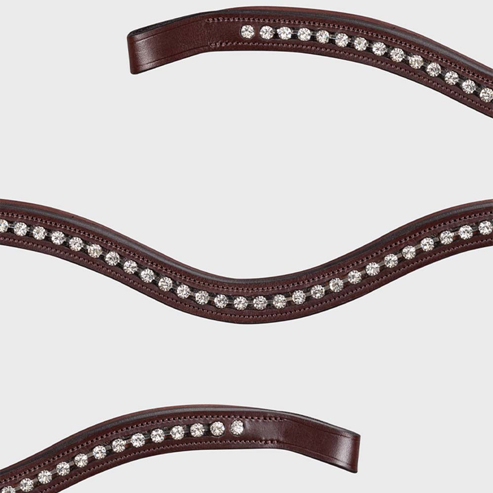 Frontaux en strass en forme de U brun