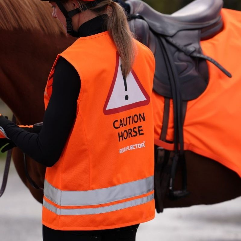 Gilet réfléchissant Enfant/Junior Caution Horse Orange
