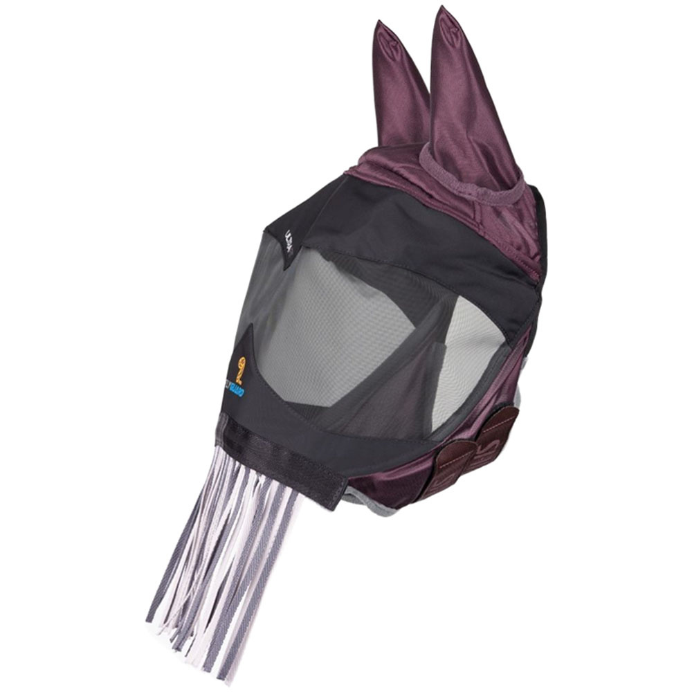 Masque anti-mouches Deluxe with Ears & Nose Fringe Bordeaux