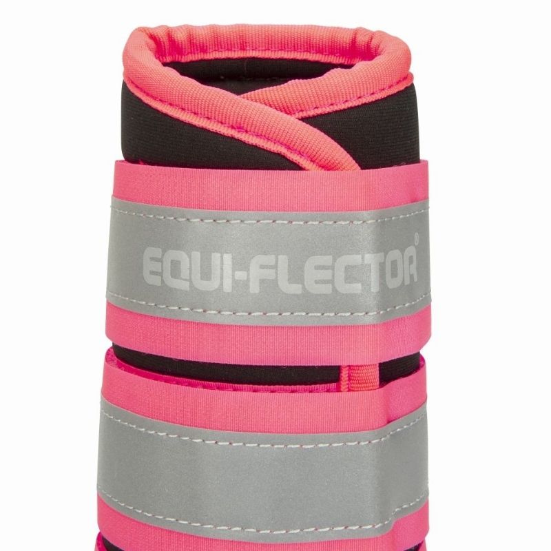 Guêtres réfléchissantes Equi-Flector Noir/Rose