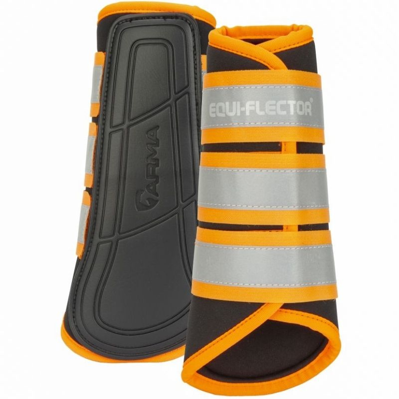 Guêtres réfléchissantes Equi-Flector Noir/Orange