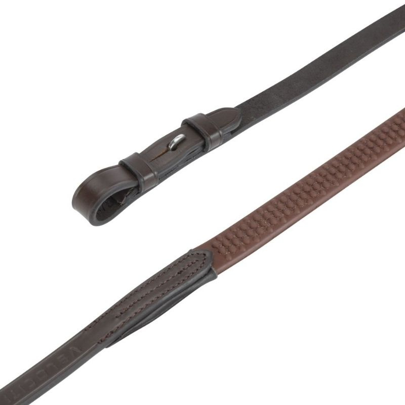 Rênes en caoutchouc Gara Soft Grip Marron