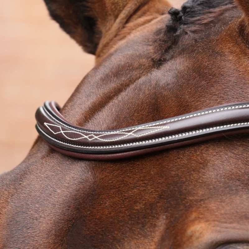 Bridon Muserolle Rembourrée LUSSO Opus 180M Marron