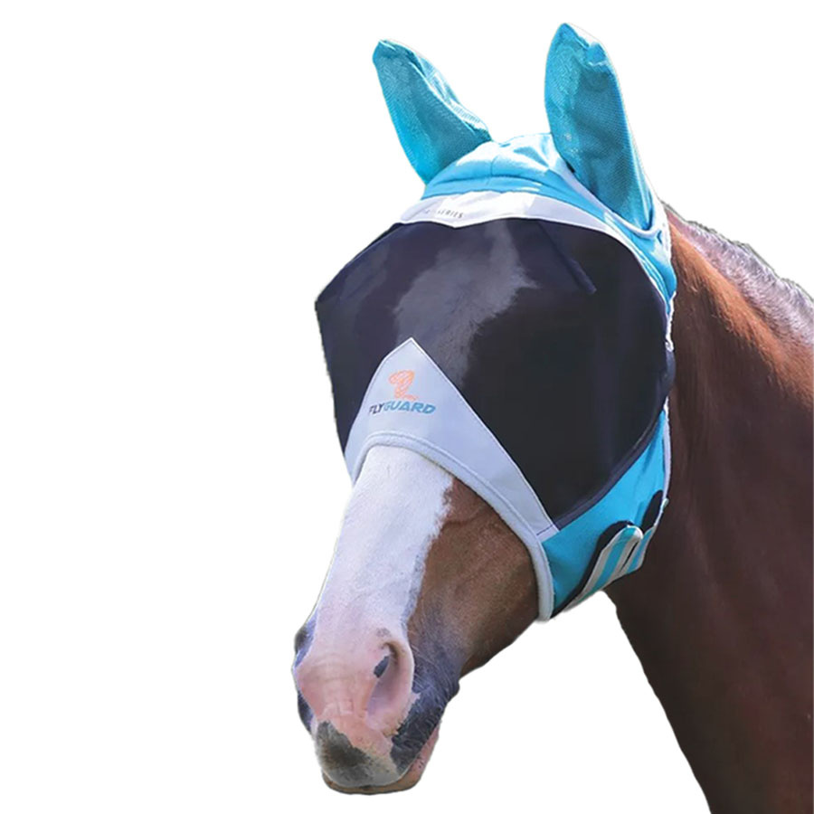 Masque anti-mouches en Mesh Fine Mesh avec Oreilles Teal/Gris