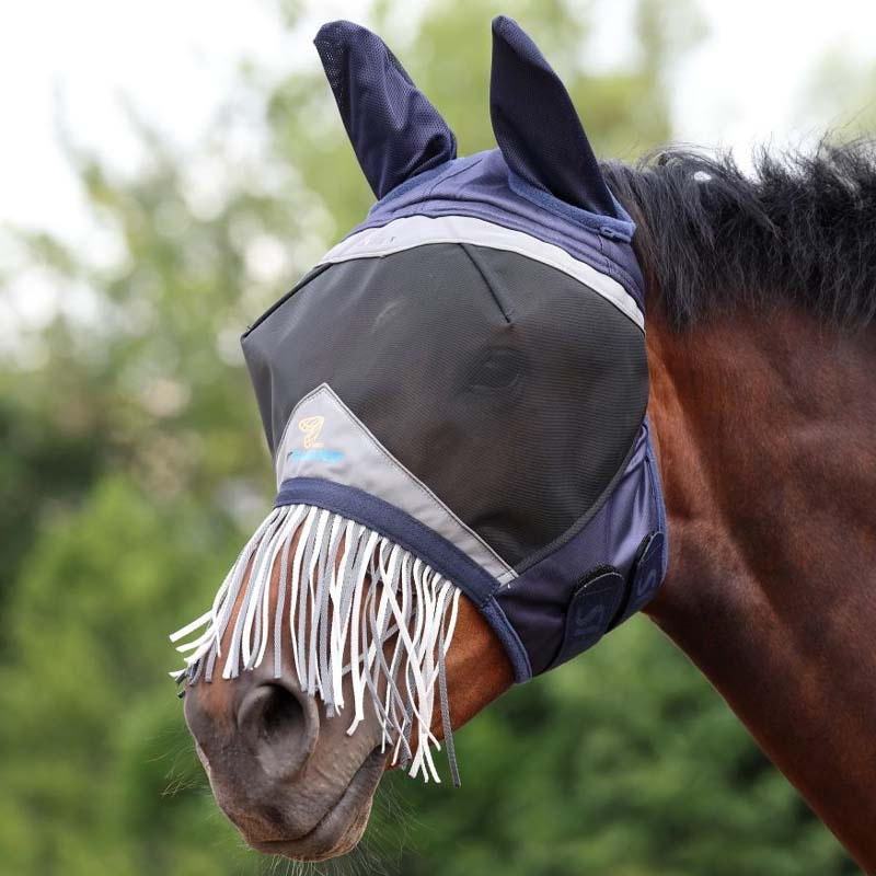 Masque anti-mouches Fine Mesh with Ears & Nose Fringe Bleu Marine