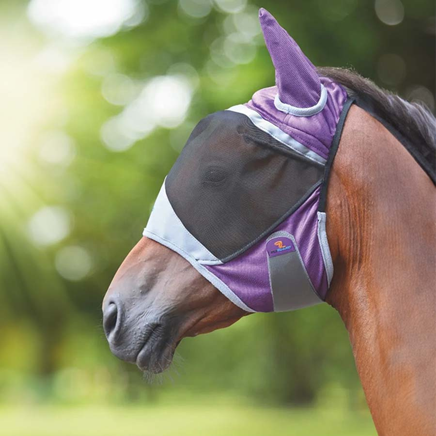 Masque Anti-Mouches Deluxe avec Oreilles Violet