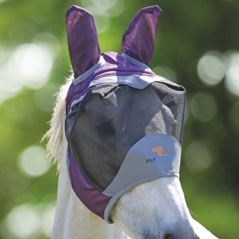 Masque Anti-Mouches Deluxe avec Oreilles Violet