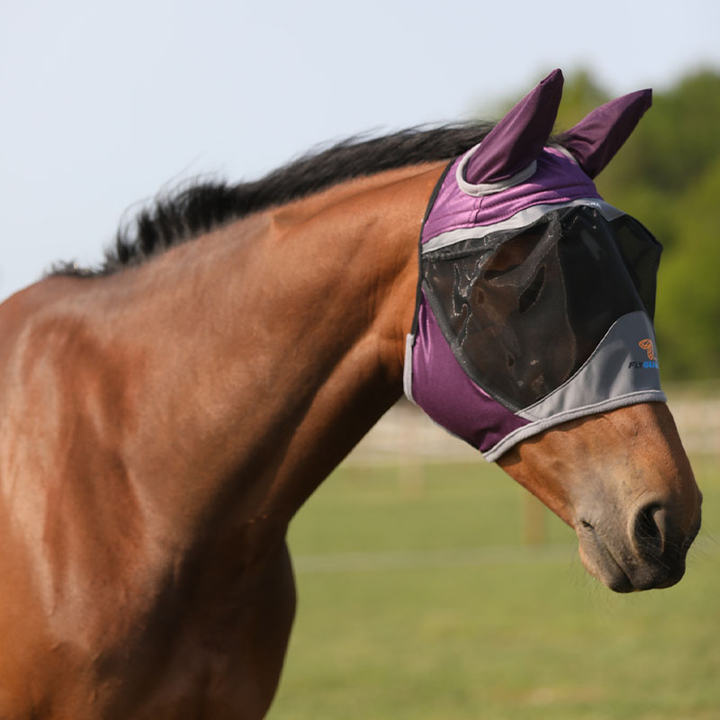 Masque Anti-Mouches Deluxe avec Oreilles Violet