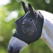 Masque Anti-Mouches Stretch avec Oreilles Noir Masque Anti-Mouches Stretch avec Oreilles Noir
