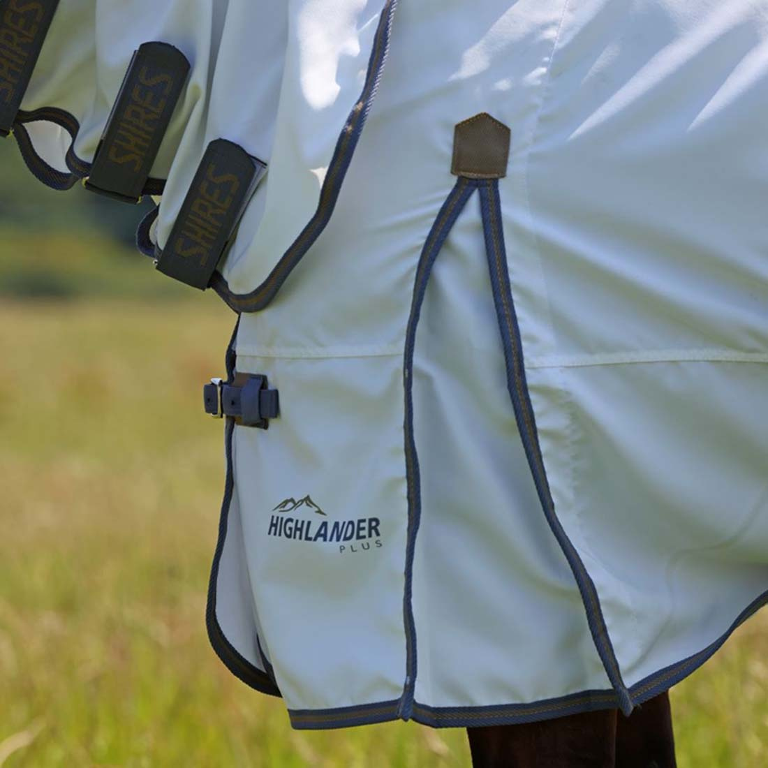 Couverture anti-eczéma & anti-mouches Highlander Plus Blanc/Gris