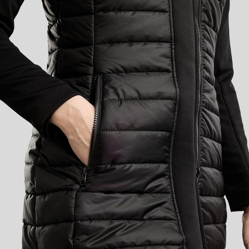 Manteaux d'équitation Emma Long Softshell Hybrid Noir
