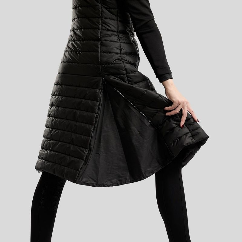 Manteaux d'équitation Emma Long Softshell Hybrid Noir