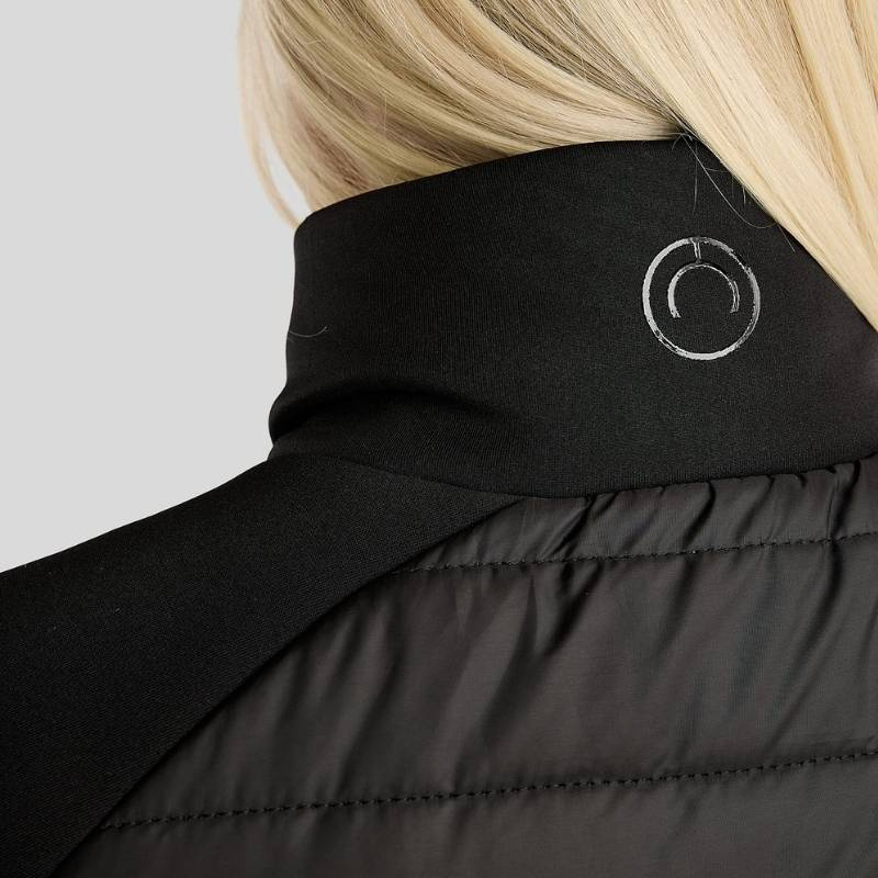 Manteaux d'équitation Emma Long Softshell Hybrid Noir