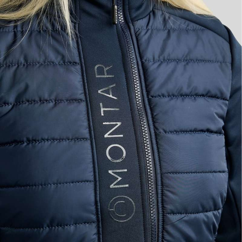Manteaux d'équitation Emma Long Softshell Hybrid Bleu Marine