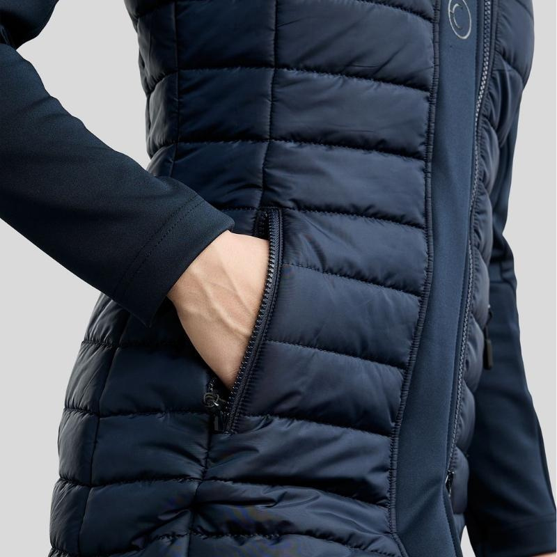 Manteaux d'équitation Emma Long Softshell Hybrid Bleu Marine