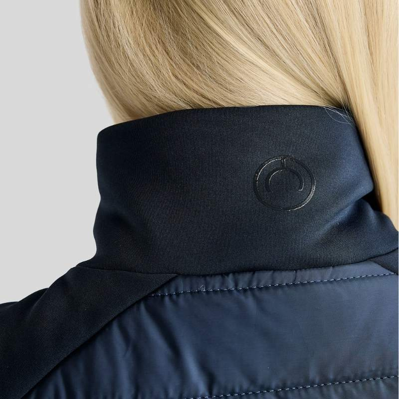 Manteaux d'équitation Emma Long Softshell Hybrid Bleu Marine