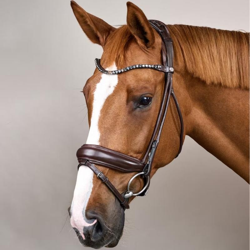 Bridon de dressage Muserolle large Soft Collection Marron